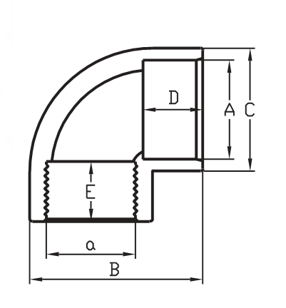 Cot 90° Pvc-U  (Filet Interior La Un Capăt)