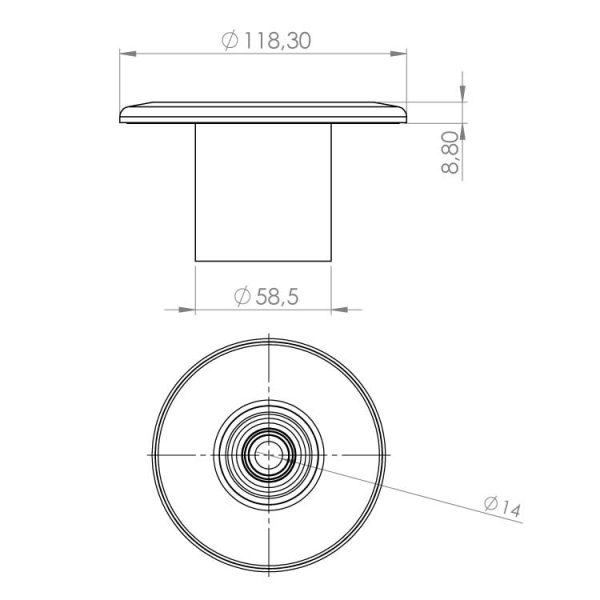 Duza refulare pentru liner cu suruburi si filet exterior D63